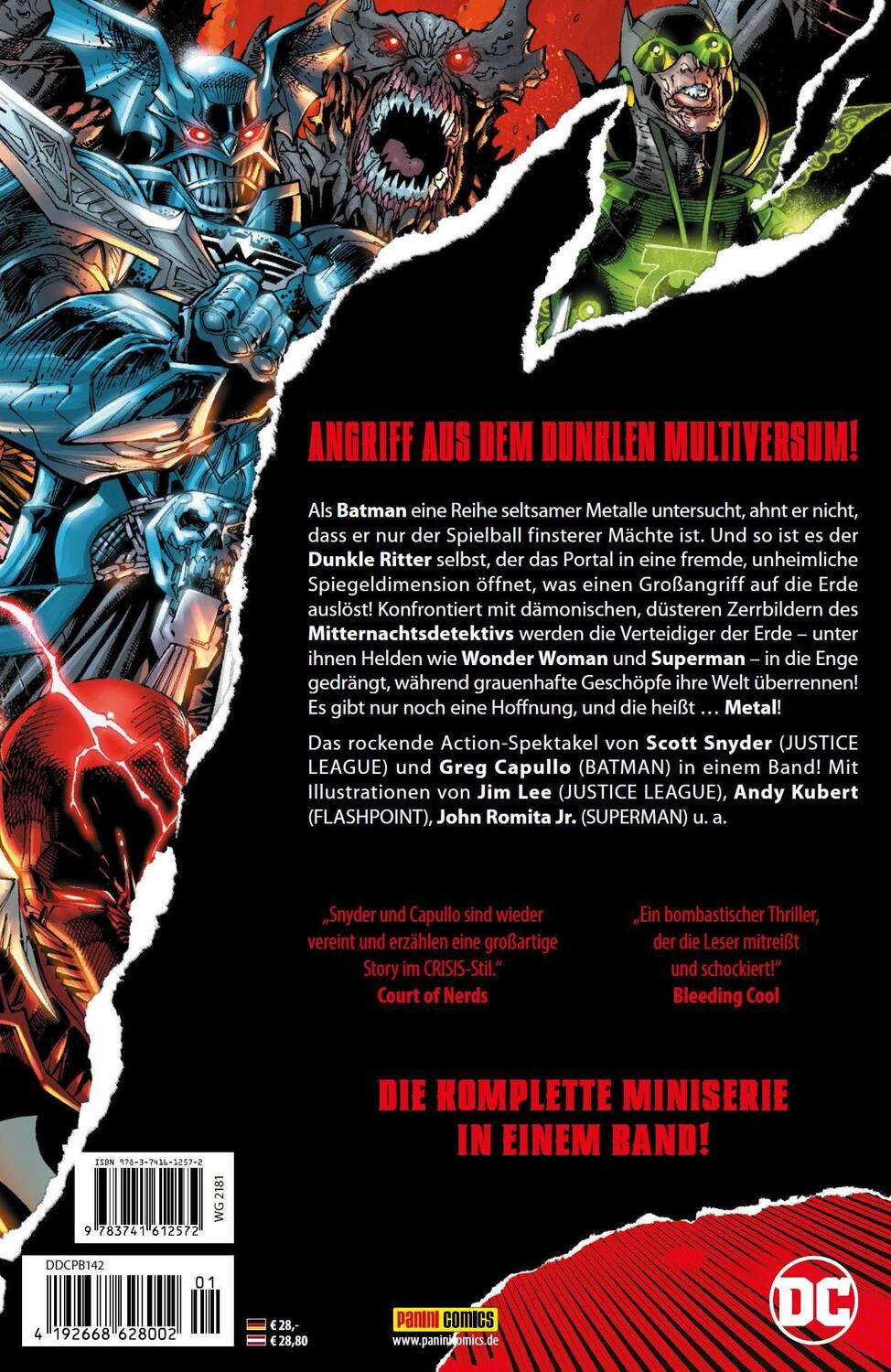 Rückseite: 9783741612572 | Batman Metal Sammelband | Scott Snyder (u. a.) | Taschenbuch | 284 S.