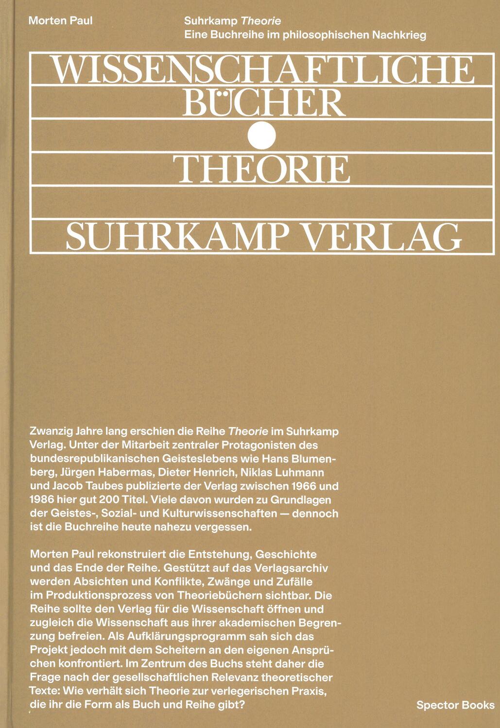 Cover: 9783959052429 | Suhrkamp Theorie | Eine Buchreihe im philosophischen Nachkrieg | Paul