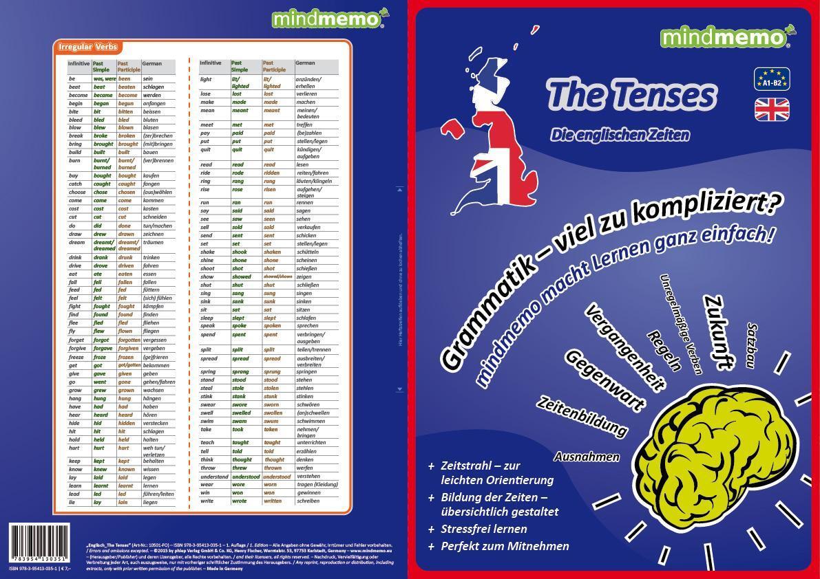 Rückseite: 9783954130351 | mindmemo Lernfolder - The Tenses - Die englischen Zeiten -...