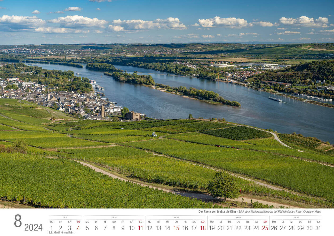 Bild: 9783965351783 | Der Rhein von Mainz bis Köln 2024 Bildkalender A3 cm Spiralbindung
