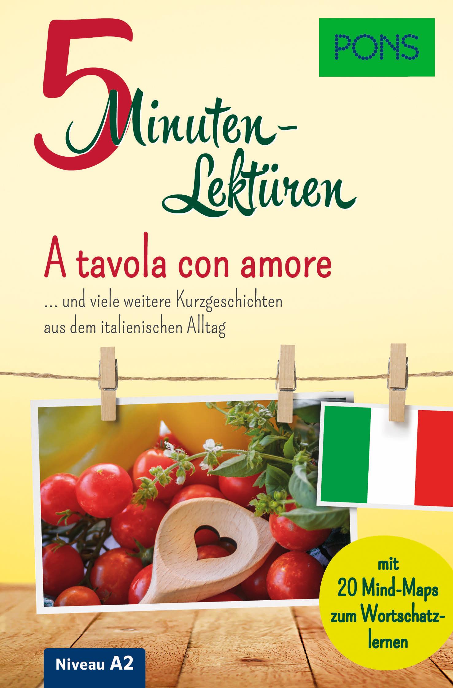 Cover: 9783125622838 | PONS 5-Minuten-Lektüre Italienisch A2 - A tavola con amore | Mencaroni