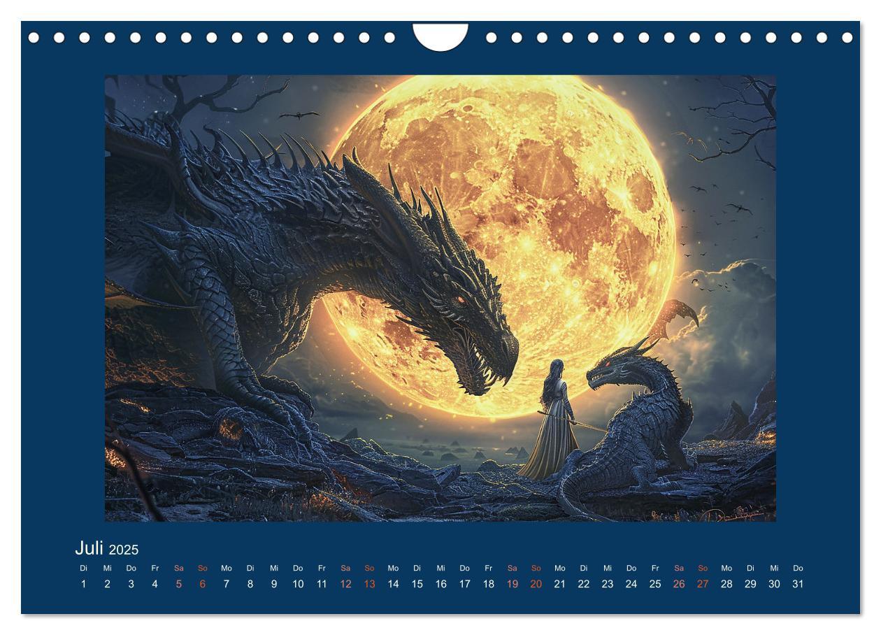 Bild: 9783383821394 | Drachenkrieger (Wandkalender 2025 DIN A4 quer), CALVENDO...