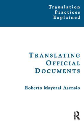 Cover: 9781900650656 | Translating Official Documents | Roberto Mayoral Asensio | Taschenbuch