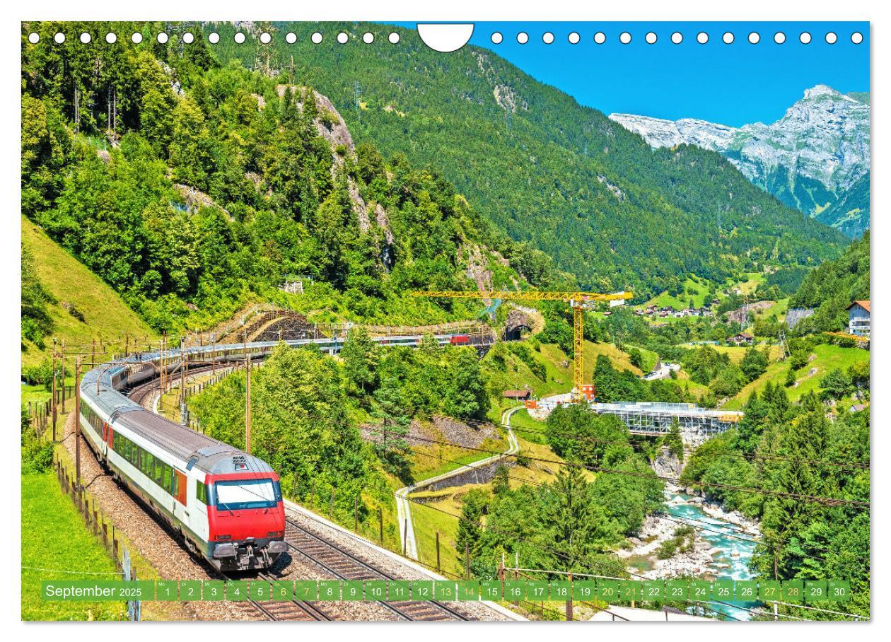 Bild: 9783457140321 | Im Zug durch Schweizer Berge (Wandkalender 2025 DIN A4 quer),...