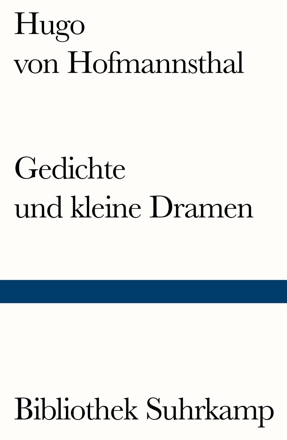 Cover: 9783518241455 | Gedichte und kleine Dramen | Hugo von Hofmannsthal | Taschenbuch