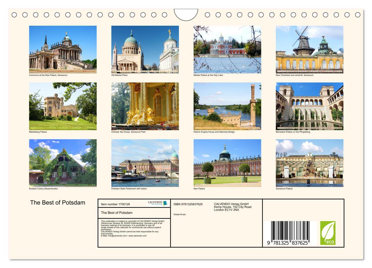 Bild: 9781325837625 | The Best of Potsdam (Wall Calendar 2025 DIN A4 landscape), CALVENDO...