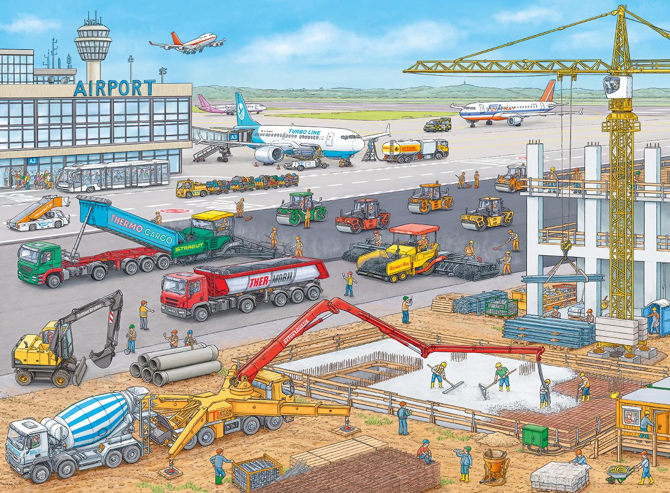 Bild: 4005556106240 | Baustelle am Flughafen. Kinderpuzzle 100 Teile | Spiel | 10624 | 2017