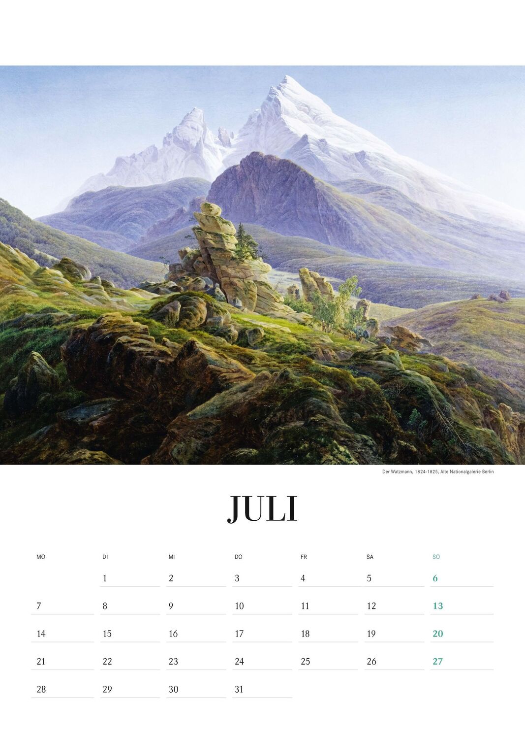 Bild: 9783968491622 | Caspar David Friedrich. Wandkalender 2025 | Caspar D. Friedrich | 2025