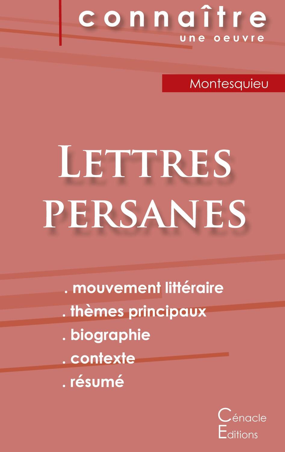 Cover: 9782759309658 | Fiche de lecture Lettres persanes de Montesquieu (analyse...
