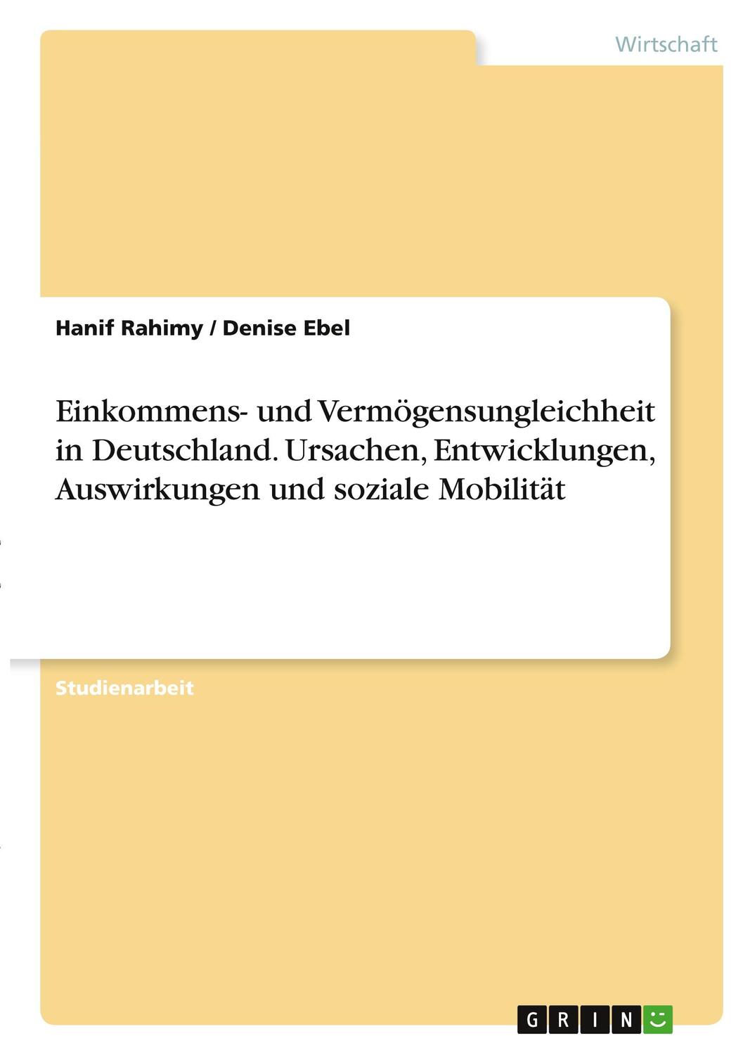 Cover: 9783346415677 | Einkommens- und Vermögensungleichheit in Deutschland. Ursachen,...