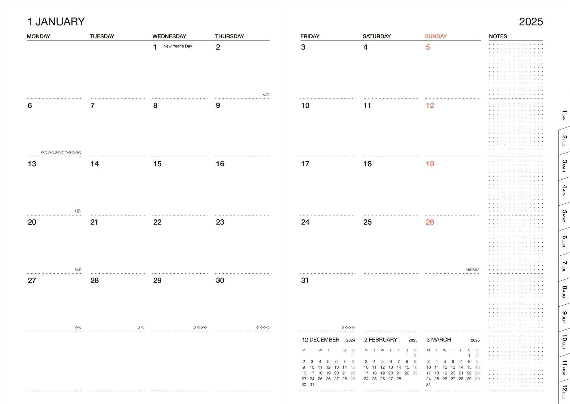 Bild: 4550045127874 | MARK'S 2024/2025 Taschenkalender A5 vertikal, COLORS // Orange | Inc.