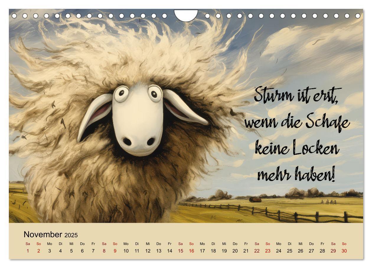 Bild: 9783383825620 | Schafsprüche (Wandkalender 2025 DIN A4 quer), CALVENDO Monatskalender