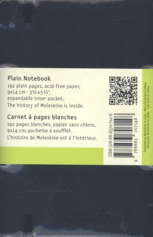 Rückseite: 9788883707148 | Moleskine. Notizbuch blanko klein | Notizbücher | Lesebändchen | 2007