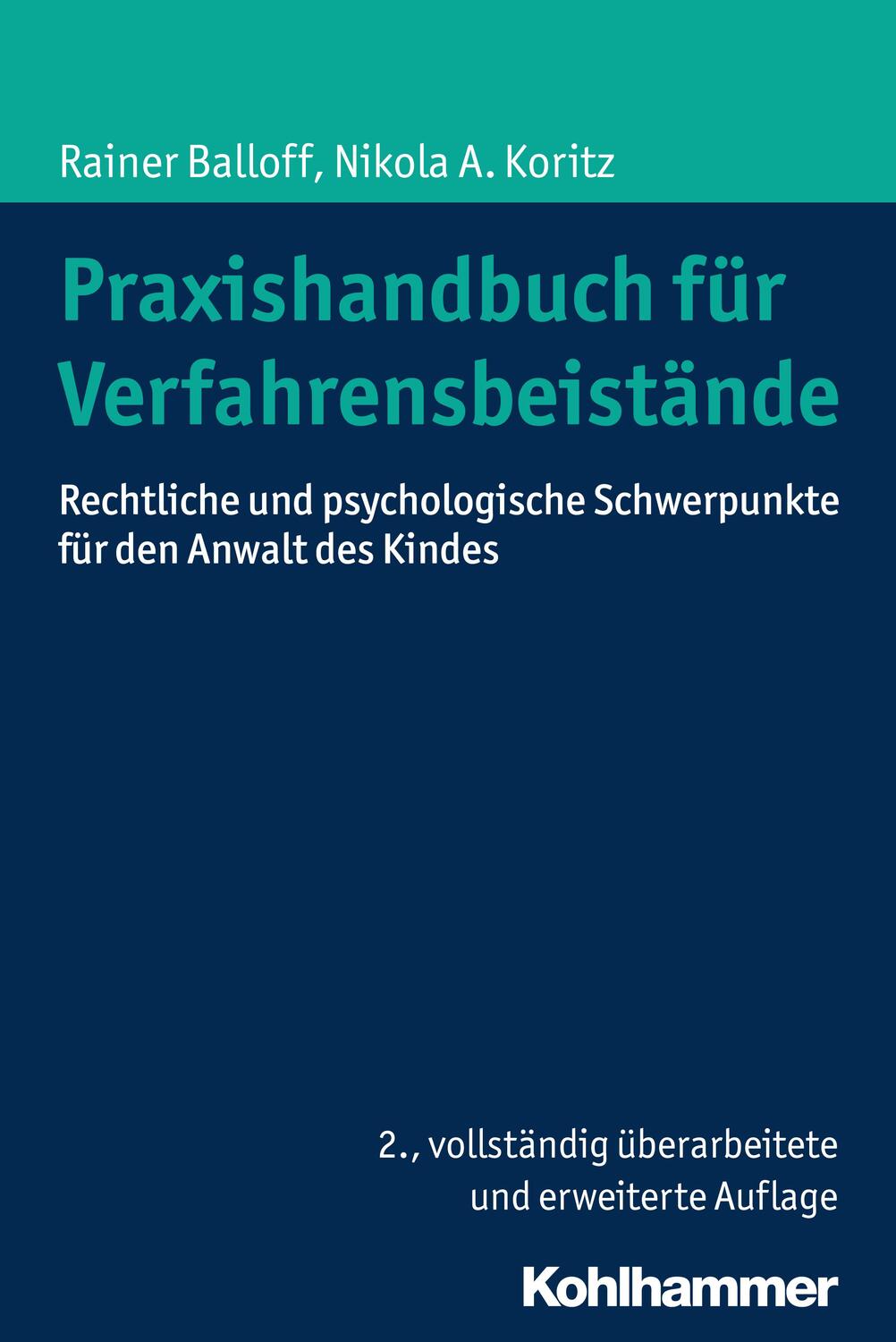 Cover: 9783170269231 | Praxishandbuch für Verfahrensbeistände | Rainer Balloff (u. a.) | Buch