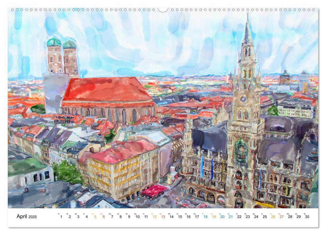 Bild: 9783435165537 | München - Bayerns Landeshauptstadt in Aquarellfarben (Wandkalender...