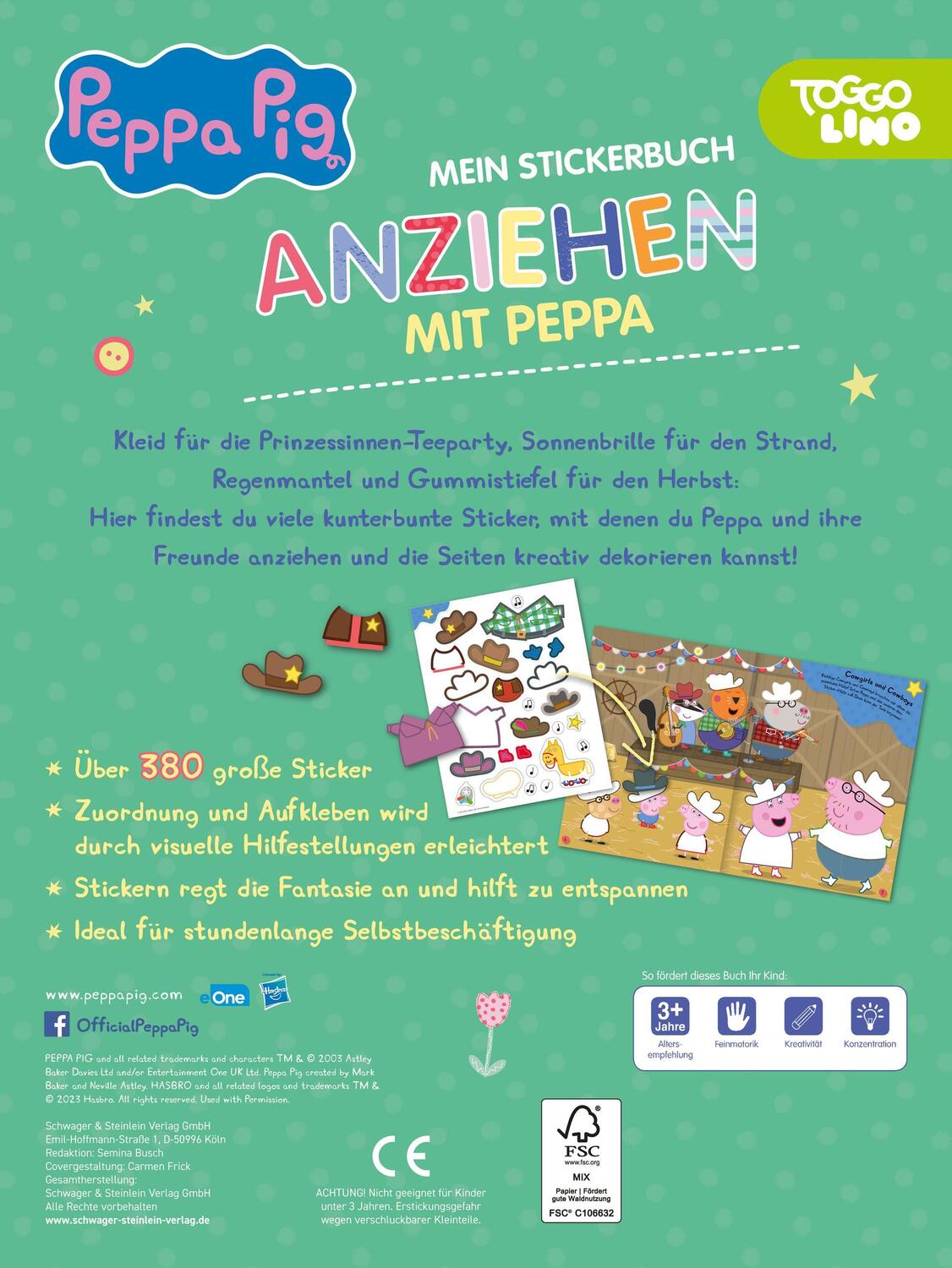 Rückseite: 9783849943202 | Peppa Pig Mein Stickerbuch Anziehen mit Peppa | Verlag | Taschenbuch