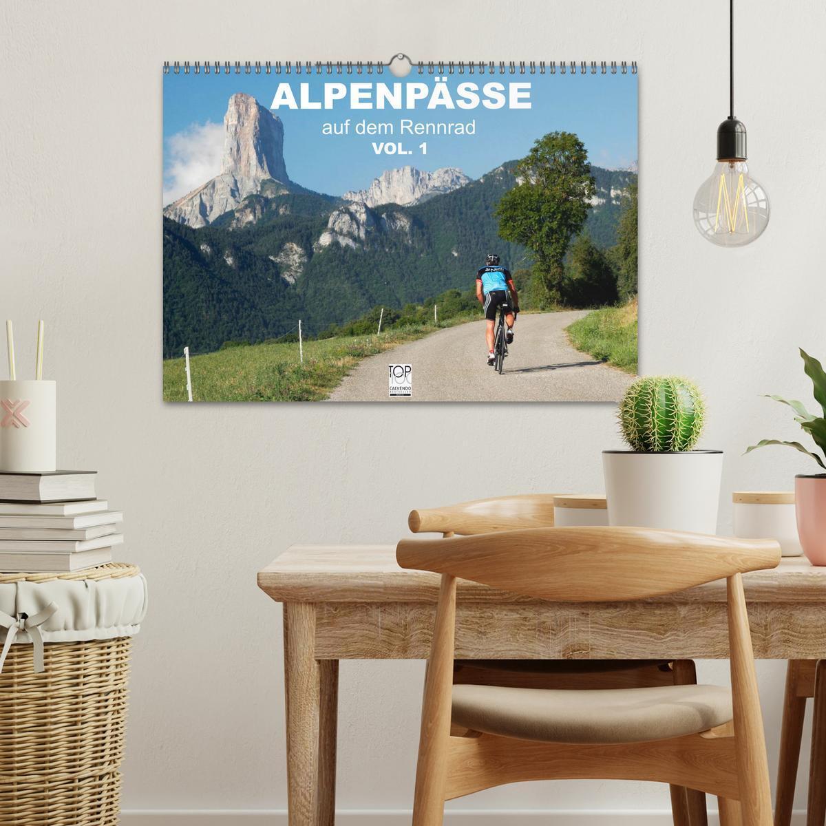 Bild: 9783435833917 | Alpenpässe auf dem Rennrad Vol. 1 (Wandkalender 2025 DIN A3 quer),...