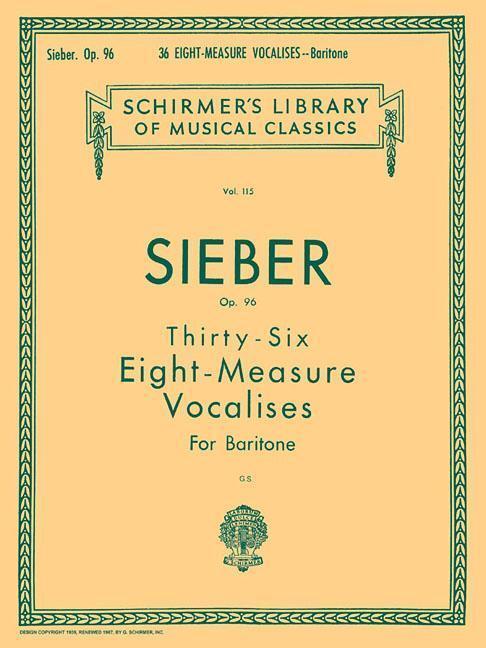 Cover: 9780793505036 | 36 Eight-Measure Vocalises, Op. 96: Schirmer Library of Classics...