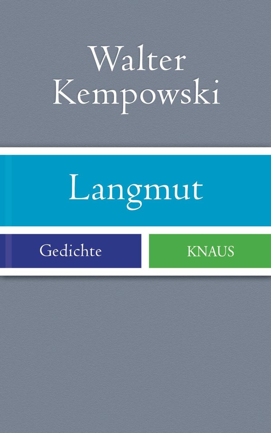 Cover: 9783813503401 | Langmut | Gedichte | Walter Kempowski | Buch | 84 S. | Deutsch | 2009