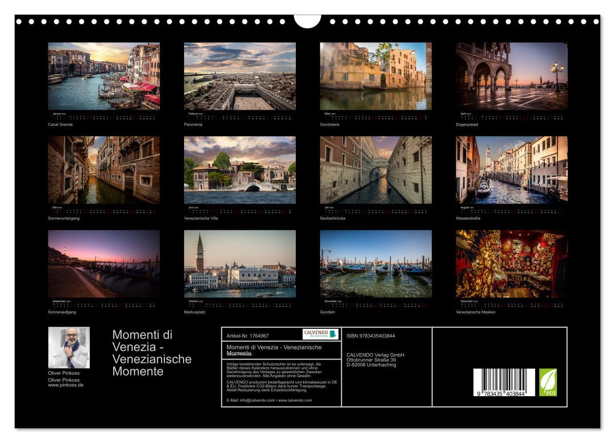 Bild: 9783435403844 | Momenti di Venezia - Venezianische Momente (Wandkalender 2025 DIN...