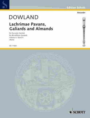 Cover: 9790220111365 | Lachrimae Pavans Galiards &amp; Alma | John Dowland | Buch