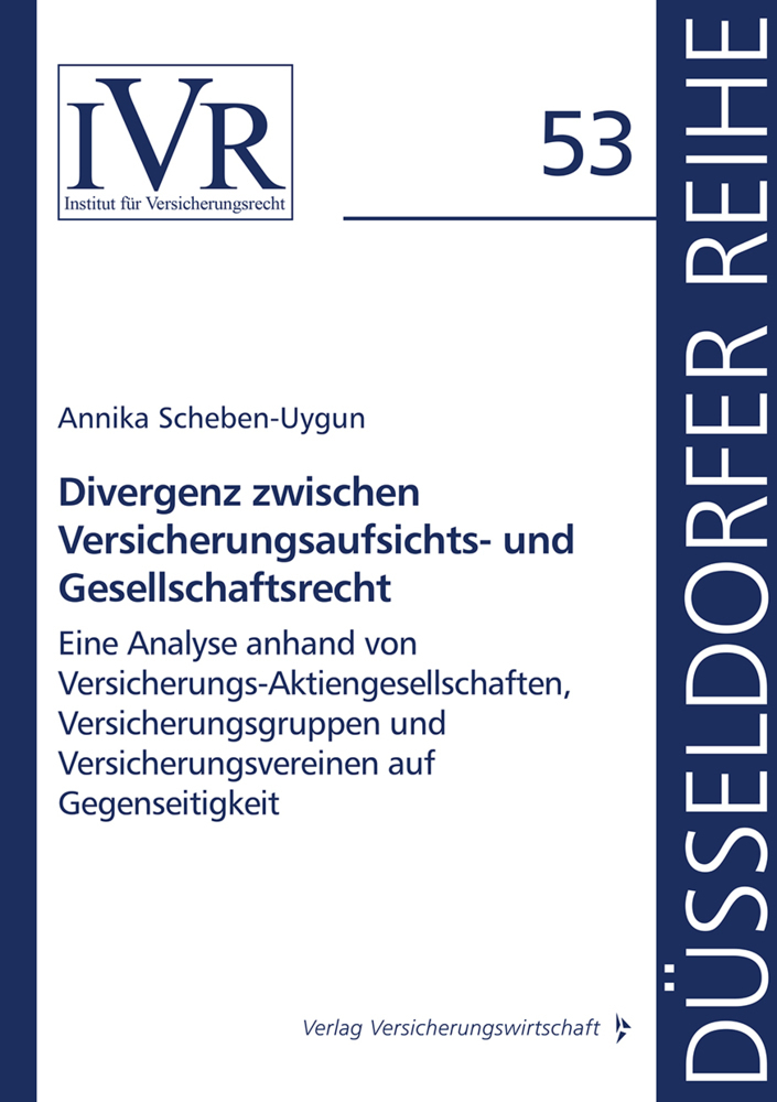 Cover: 9783963294839 | Divergenz zwischen Versicherungsaufsichts- und Gesellschaftsrecht