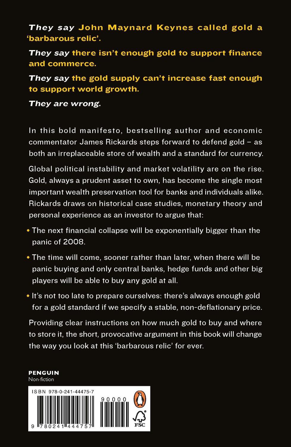 Rückseite: 9780241444757 | The New Case for Gold | James Rickards | Taschenbuch | Englisch | 2019