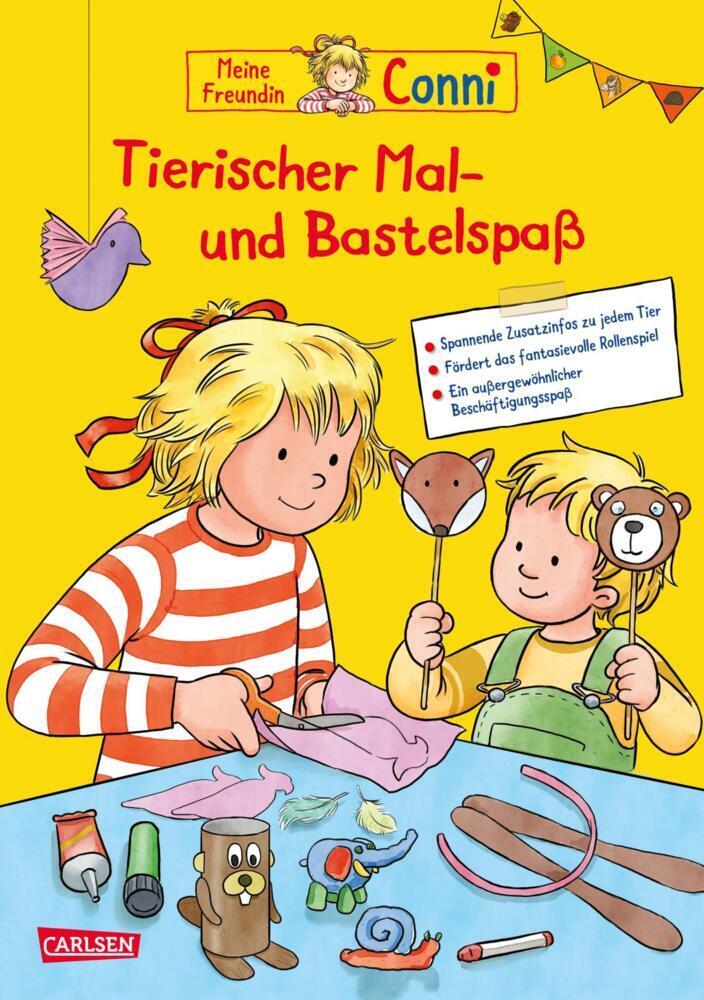 Cover: 9783551189684 | Conni Gelbe Reihe (Beschäftigungsbuch): Tierischer Mal- und Bastelspaß