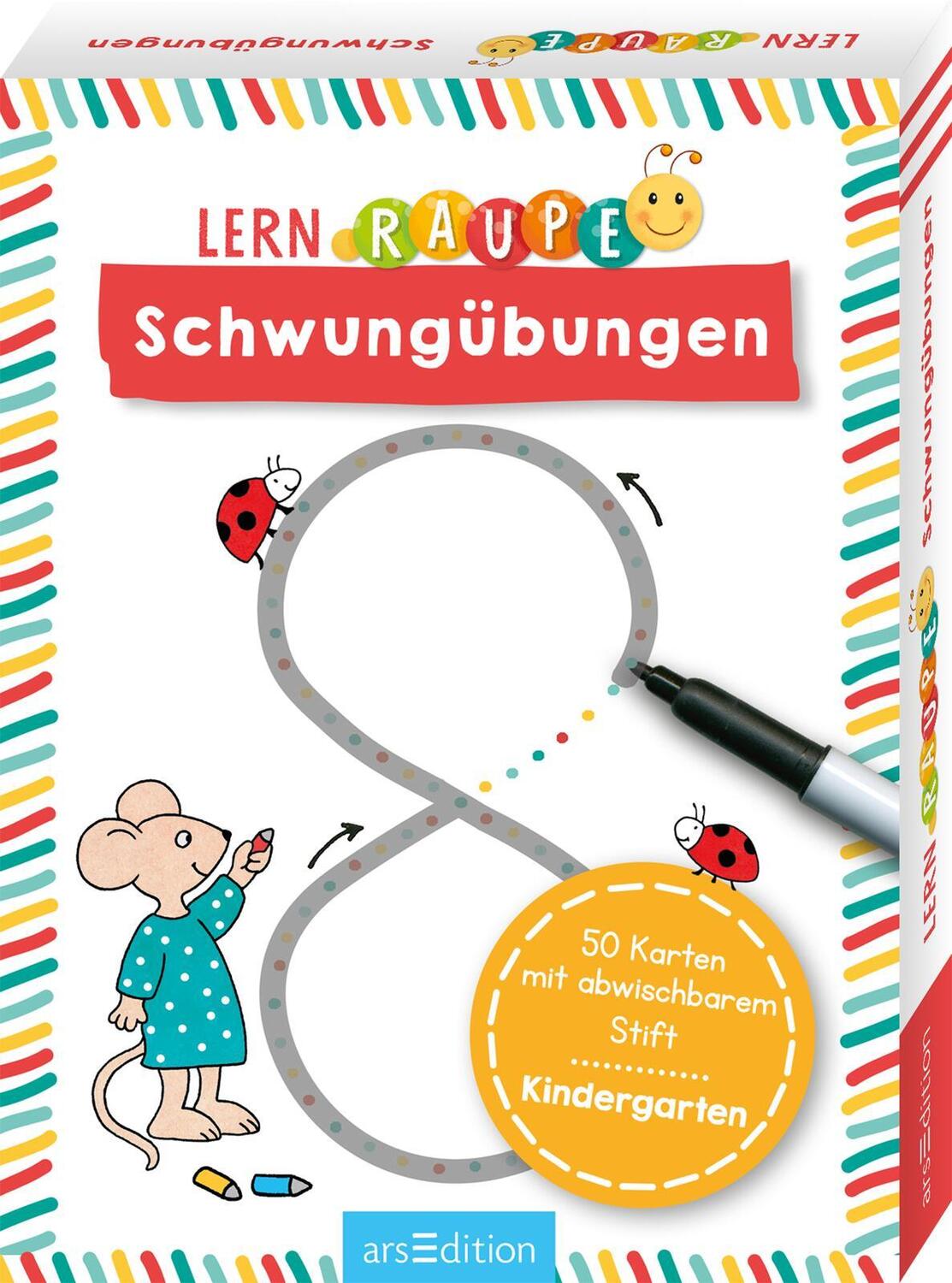 Cover: 9783845846873 | Lernraupe - Schwungübungen | 50 Karten mit abwischbarem Stift | Buch