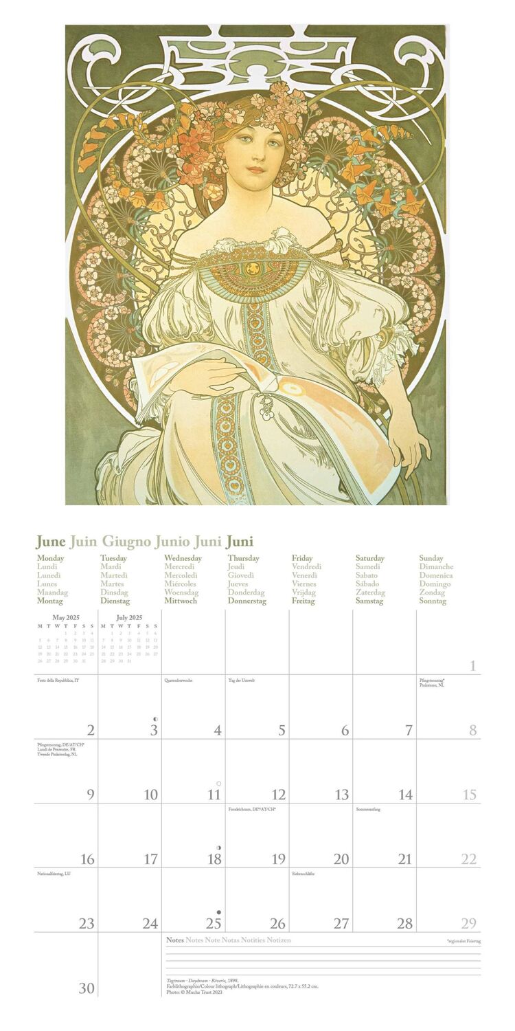 Bild: 4002725994134 | Mucha 2025 - Wand-Kalender - Broschüren-Kalender - 30x30 -30x60...