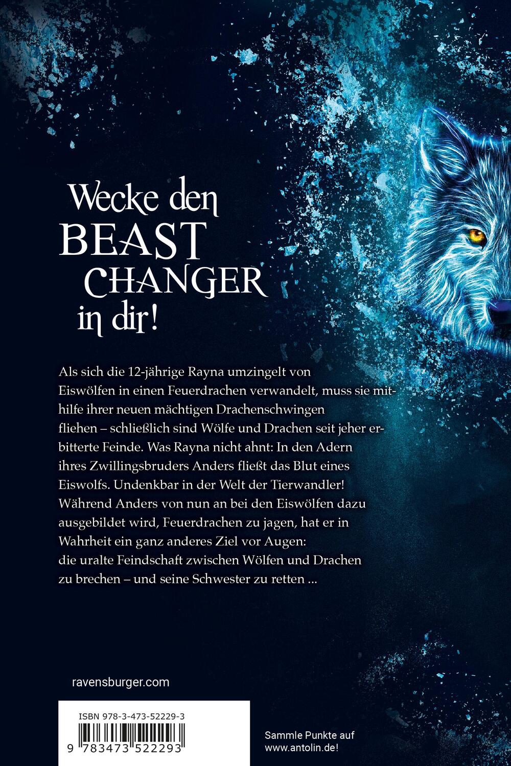 Rückseite: 9783473522293 | Beast Changers, Band 1: Im Bann der Eiswölfe (spannende...