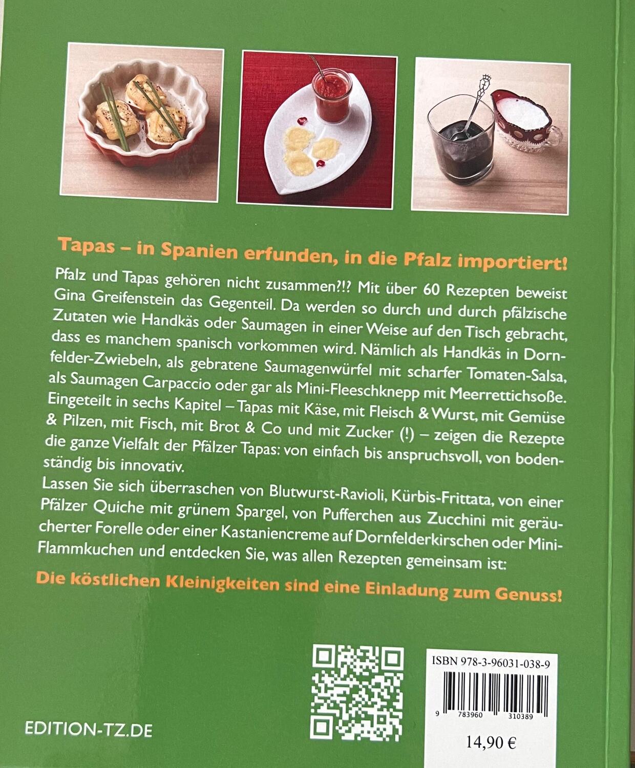 Rückseite: 9783960310389 | Pfälzer Tapas | Gina Greifenstein | Taschenbuch | 128 S. | Deutsch