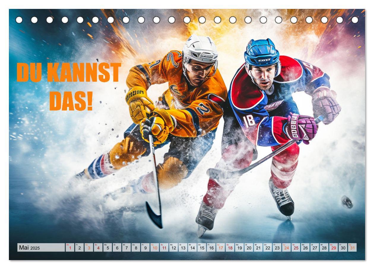 Bild: 9783383863578 | Eishockey und positive Gedanken (Tischkalender 2025 DIN A5 quer),...