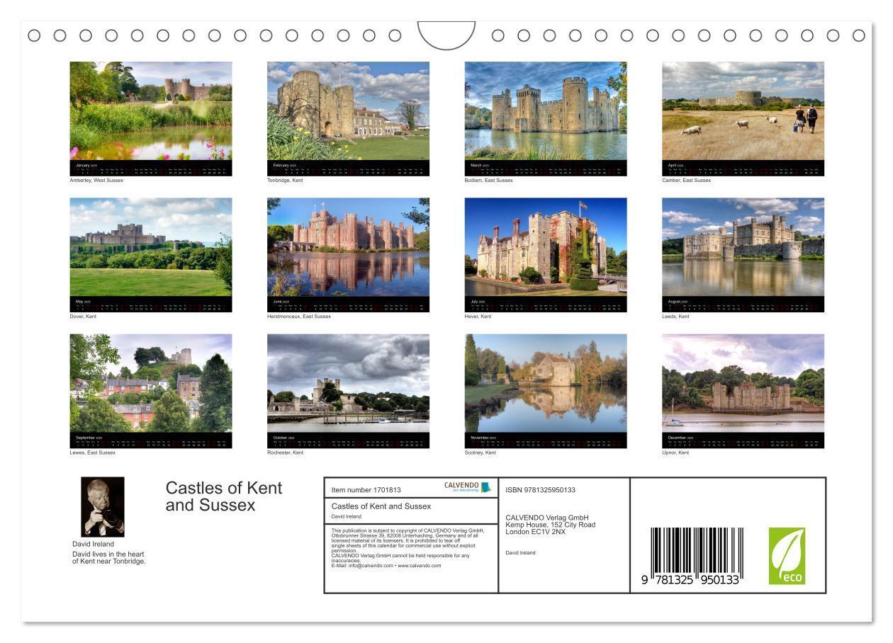 Bild: 9781325950133 | Castles of Kent and Sussex (Wall Calendar 2025 DIN A4 landscape),...