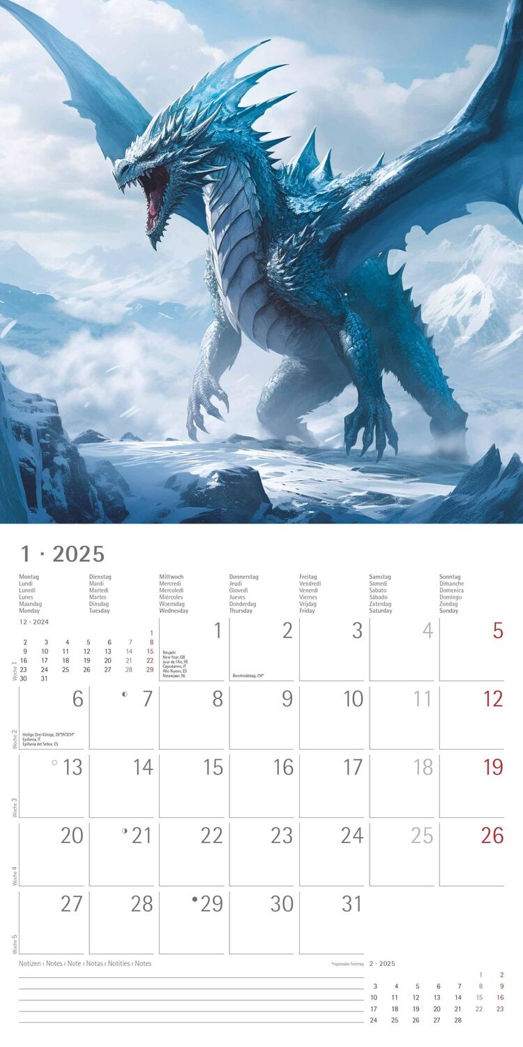 Bild: 4251732344320 | Drachen 2025 - Broschürenkalender 30x30 cm (30x60 geöffnet) -...