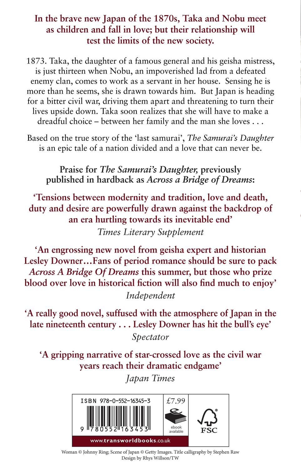 Rückseite: 9780552163453 | The Samurai's Daughter | The Shogun Quartet, Book 4 | Lesley Downer