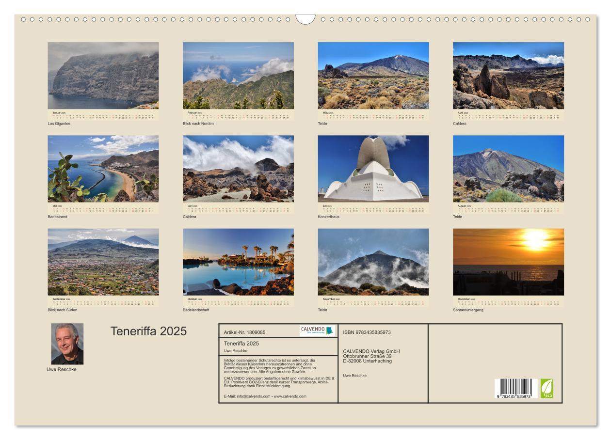 Bild: 9783435835973 | Teneriffa 2025 (Wandkalender 2025 DIN A2 quer), CALVENDO...