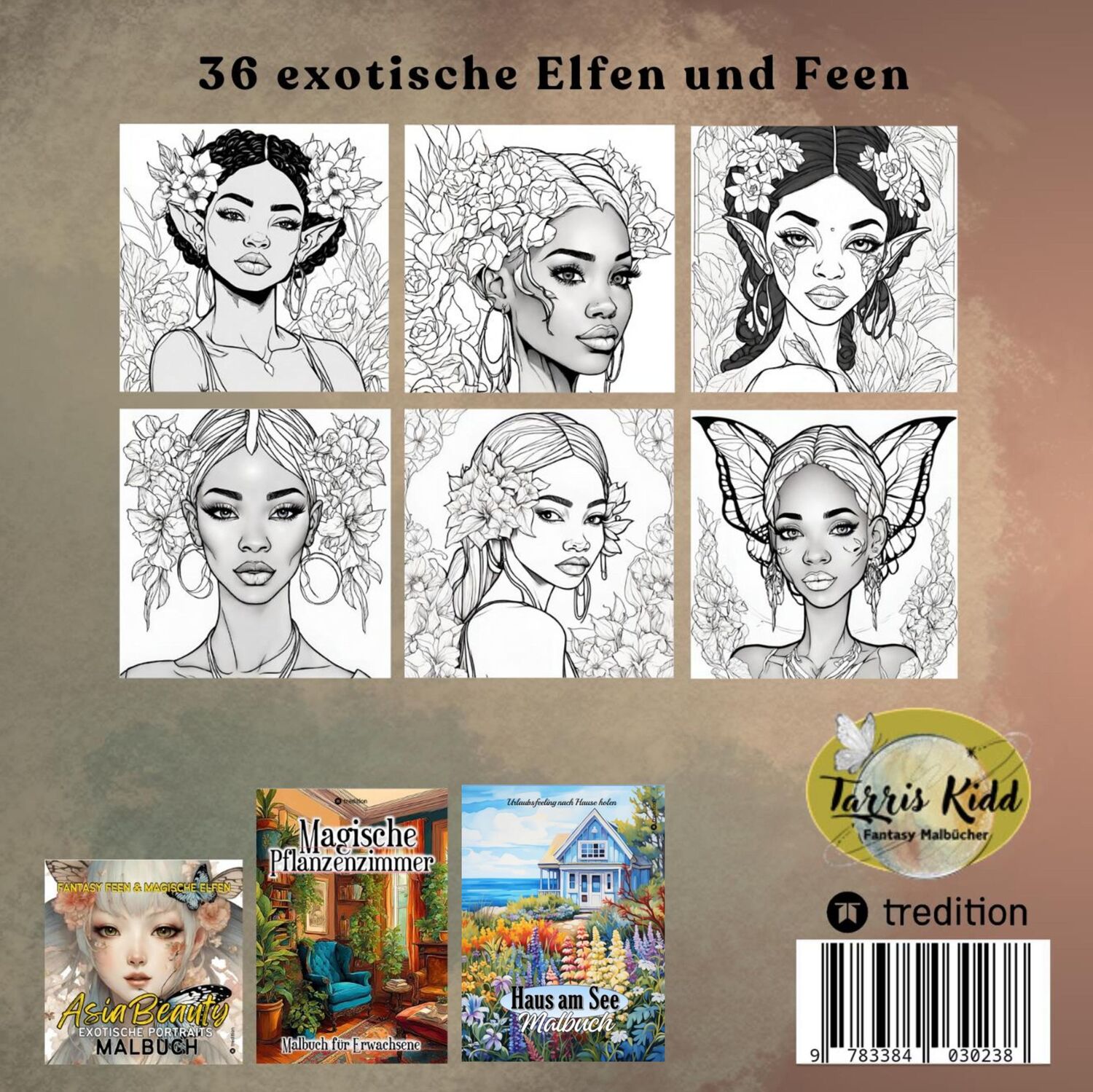 Rückseite: 9783384030238 | Malbuch für Erwachsene Feen und Elfen Fantasy Black Beauty...