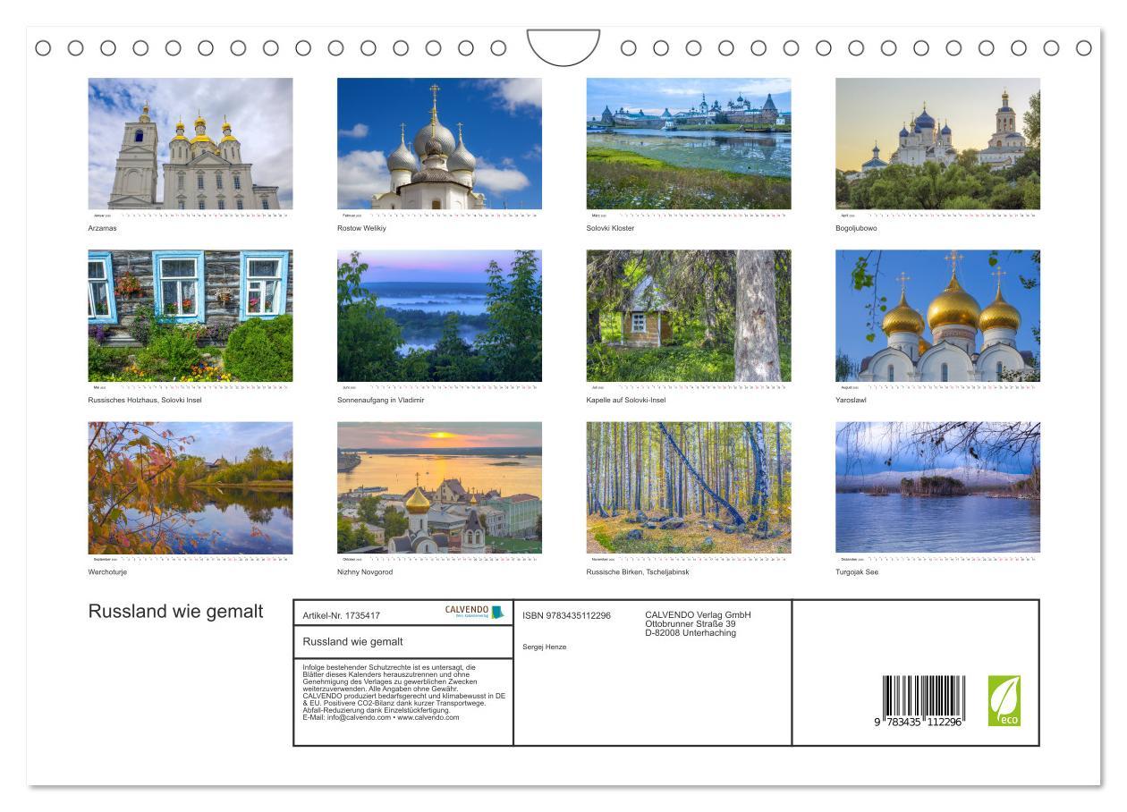 Bild: 9783435112296 | Russland wie gemalt (Wandkalender 2025 DIN A4 quer), CALVENDO...