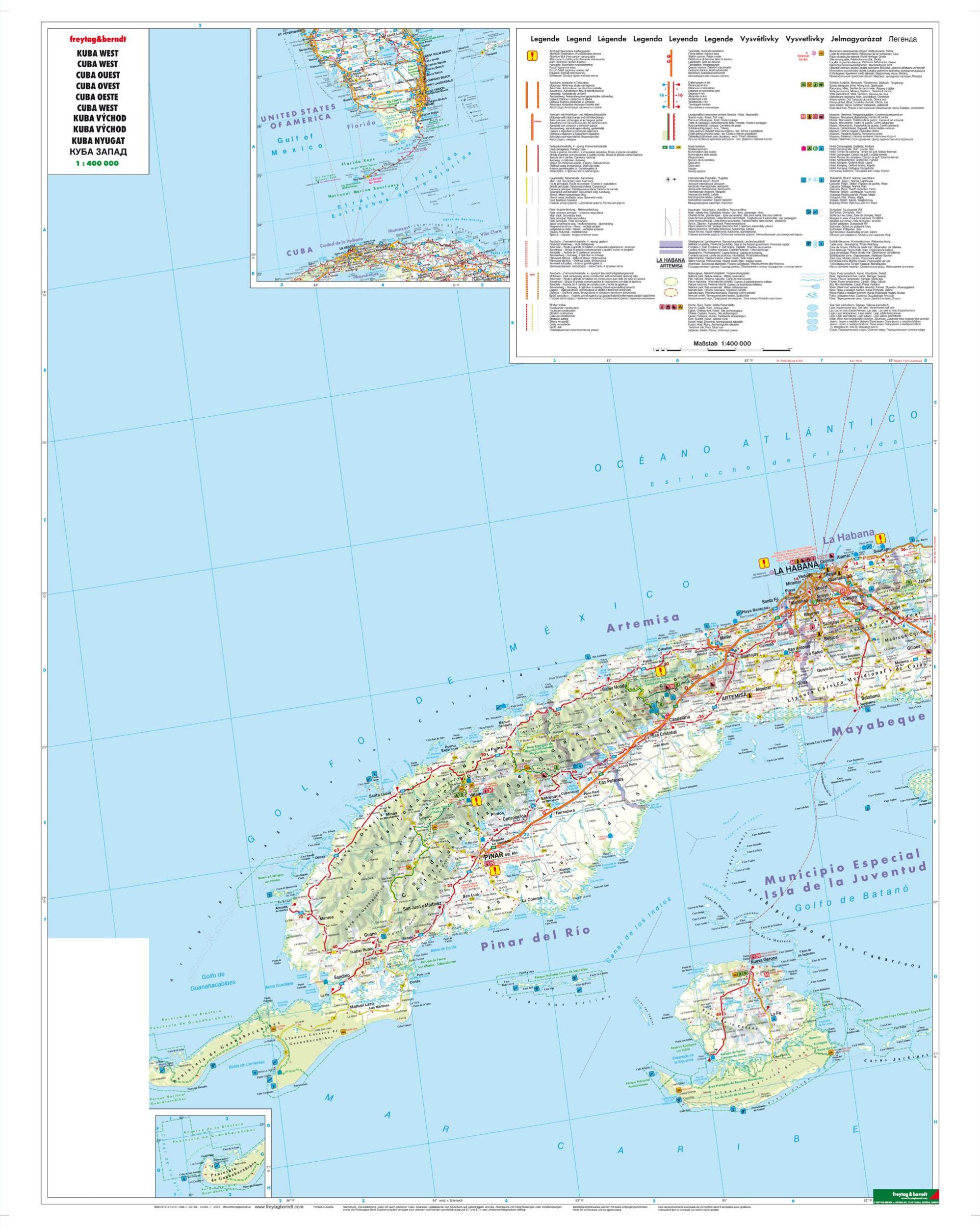 Bild: 9783707916881 | Kuba West und Ost, Autokarten Set 1:400.000 | (Land-)Karte | 3 Bde/Tle