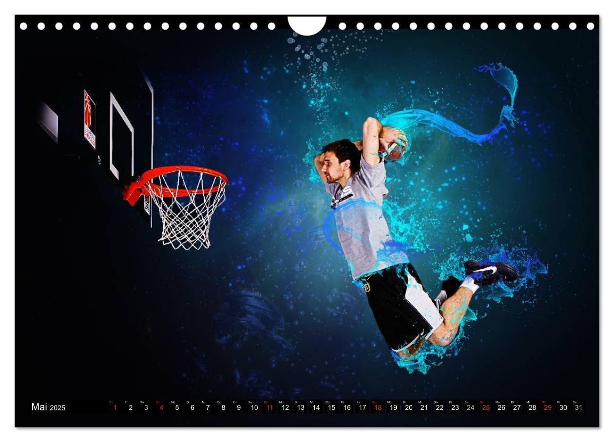 Bild: 9783435616558 | Basketball Fantasiewelten (Wandkalender 2025 DIN A4 quer), CALVENDO...