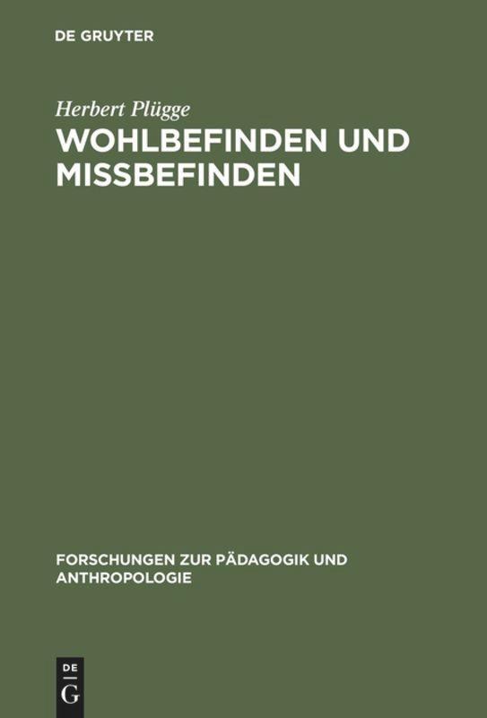 Cover: 9783111024790 | Wohlbefinden und Missbefinden | Herbert Plügge | Buch | De Gruyter