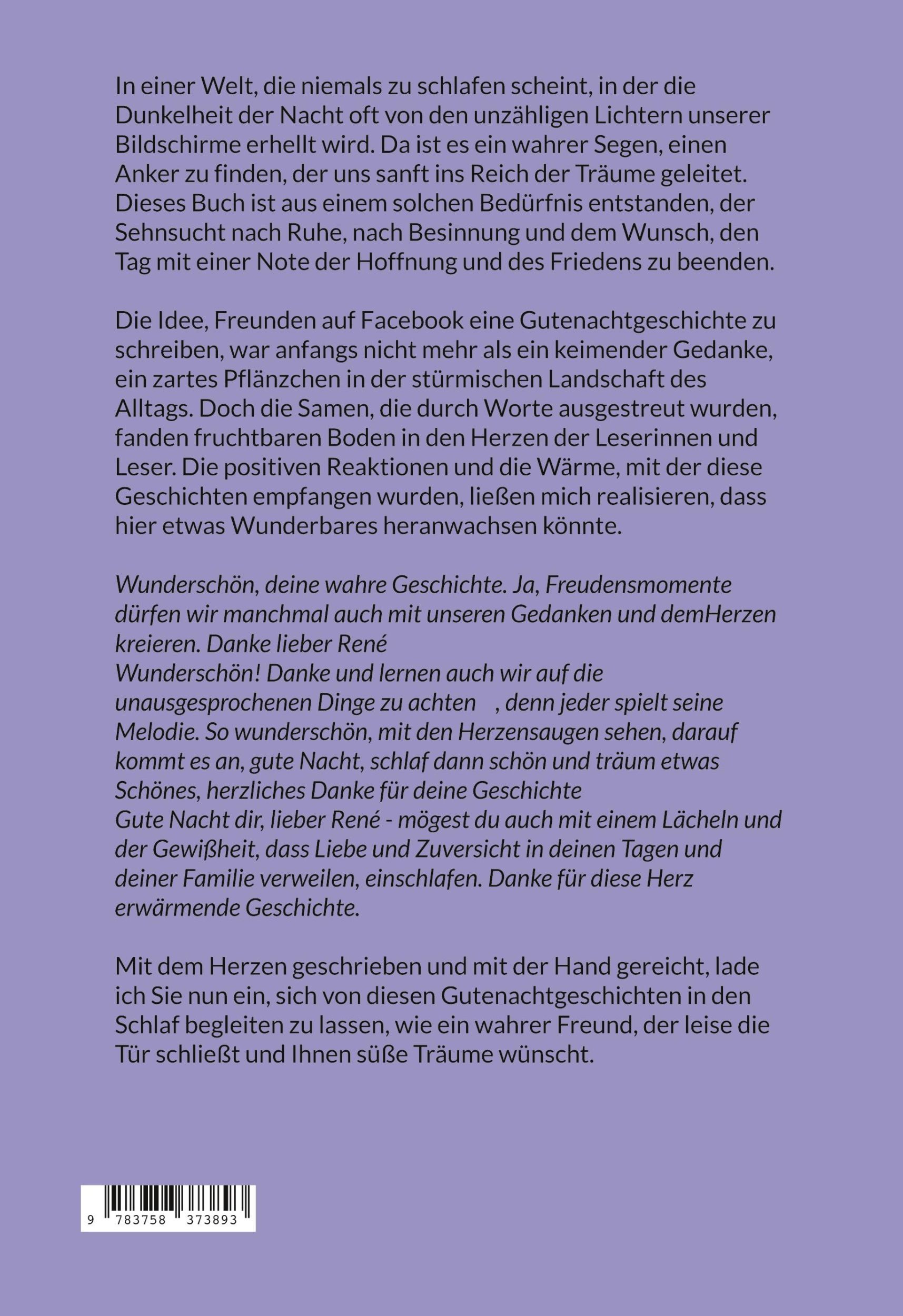 Rückseite: 9783758373893 | Träume unter Sternen: Gute Nachtgeschichten für Erwachsene | Burkhard