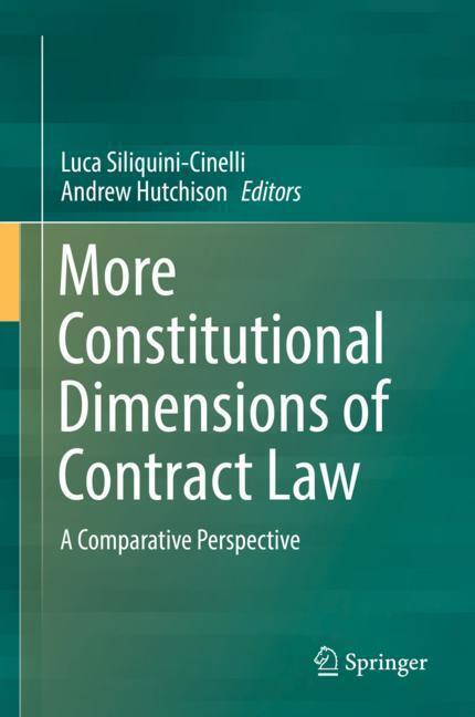 Cover: 9783030151065 | More Constitutional Dimensions of Contract Law | Hutchison (u. a.) | x
