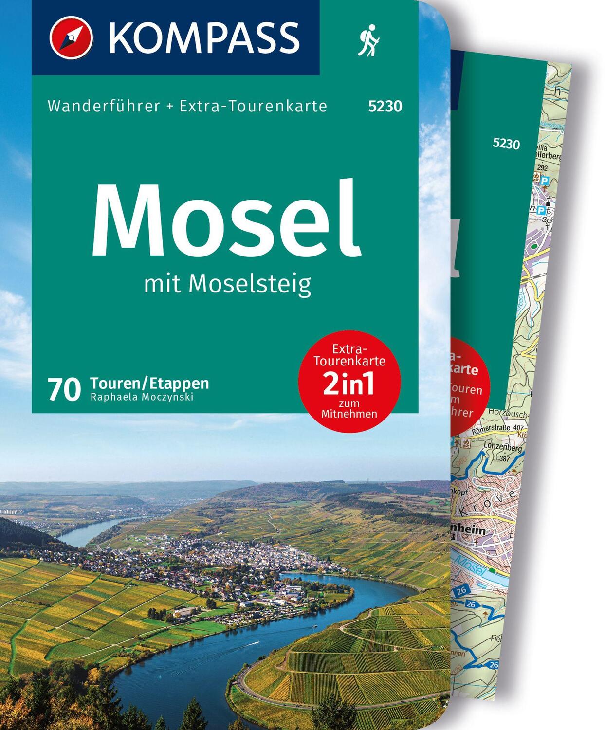 Cover: 9783991218470 | KOMPASS Wanderführer Mosel mit Moselsteig, 46 Touren und 24 Etappen