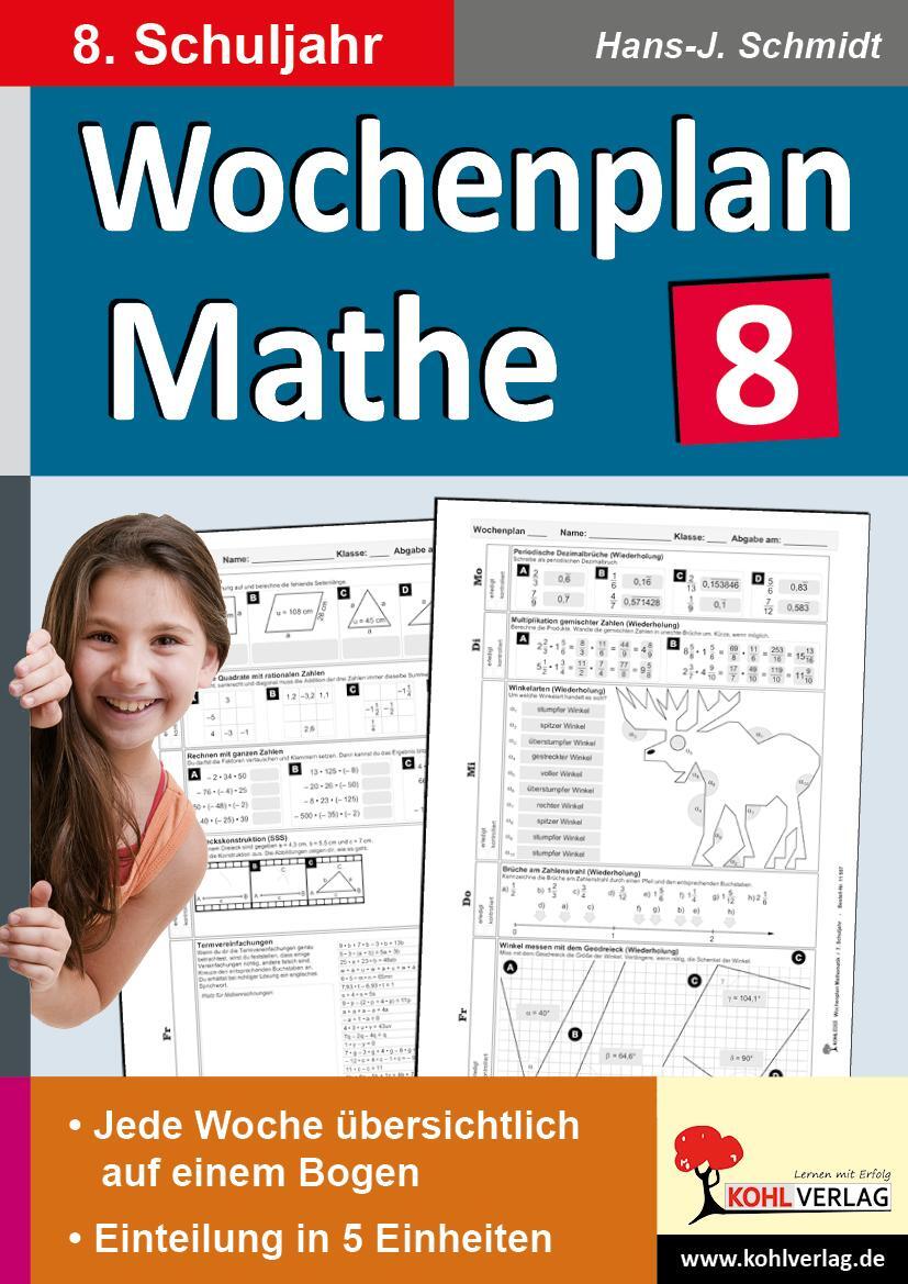 Cover: 9783956866425 | Wochenplan Mathe / Klasse 8 | Hans-J. Schmidt | Taschenbuch | Deutsch