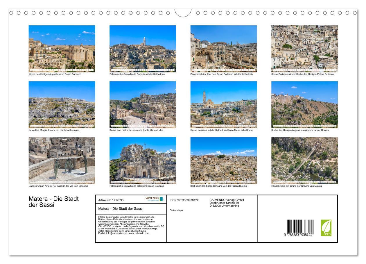 Bild: 9783383938122 | Matera - Die Stadt der Sassi (Wandkalender 2025 DIN A3 quer),...