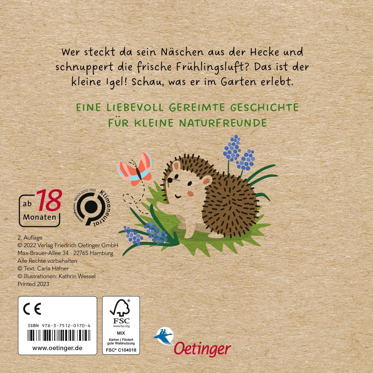 Rückseite: 9783751201704 | Meine Gartenfreunde. Der kleine Igel | Carla Häfner | Buch | PAPPE