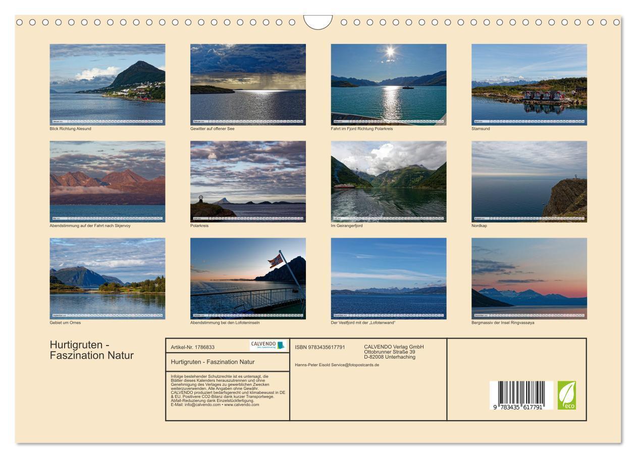 Bild: 9783435617791 | Hurtigruten - Faszination Natur (Wandkalender 2025 DIN A3 quer),...