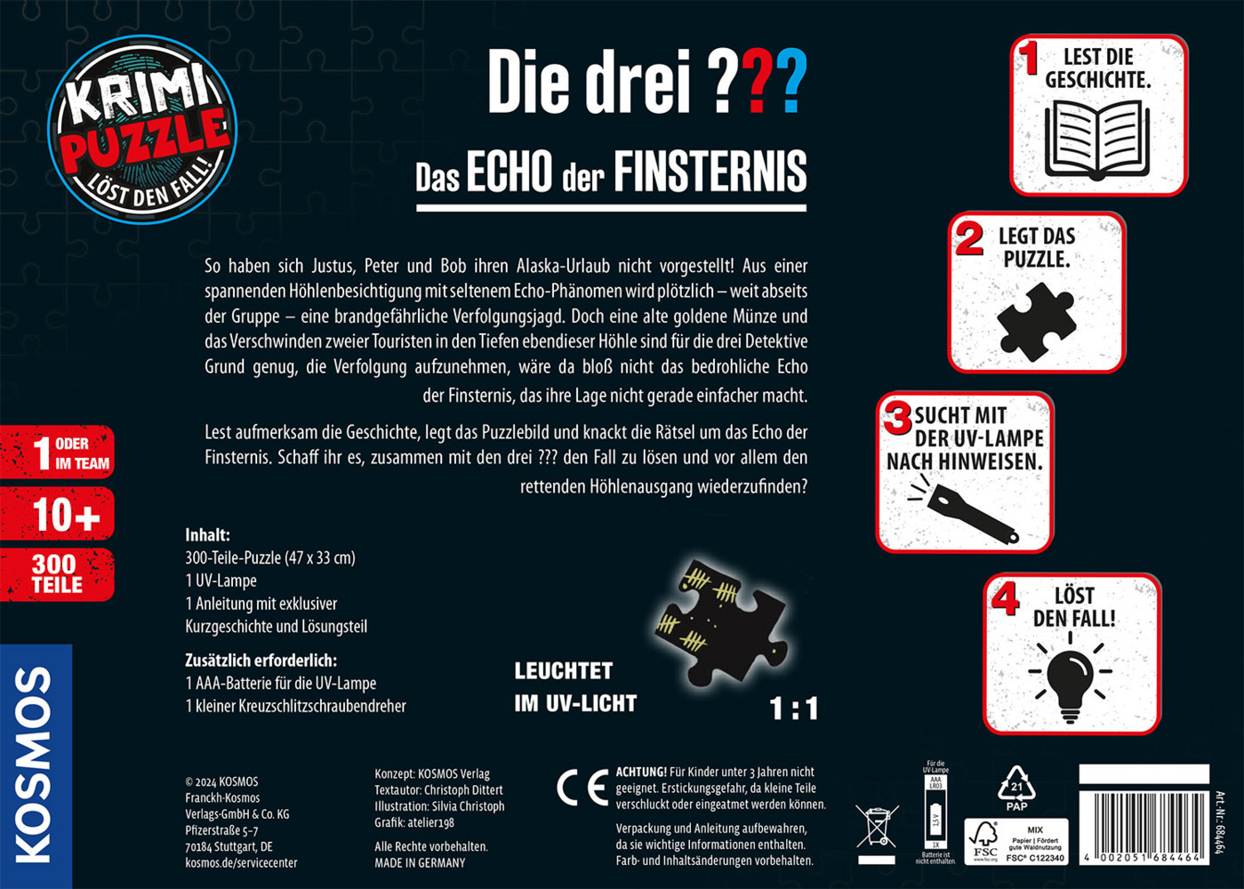 Bild: 4002051684464 | Krimi-Puzzle: Die drei ??? - Das Echo der Finsternis | Spiel | Spiel